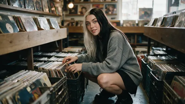 Odeza en una tienda de vinilos