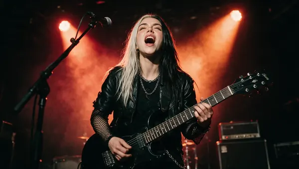 Odeza toca la guitarra eléctrica en un escenario